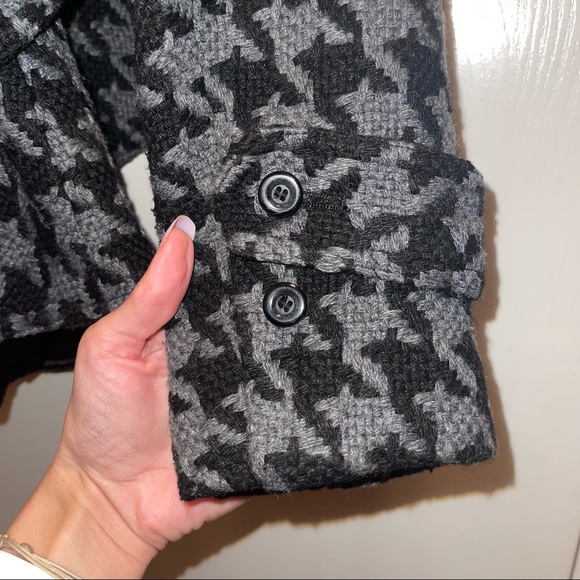 Vintage Classic 1960s Kensie Woman’s Houndstooth Herringbone Plaid Pea Coat - Picture 5 of 8